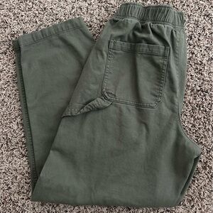 Olive Green Barrel Pants